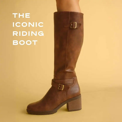 Women's Prairie Wide Calf Block Heel Knee High Boot
